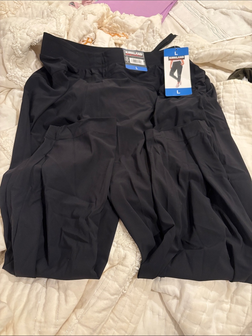 Kirkland Signature Men’s Black Athletic Performance Shorts - L (2 Pack)